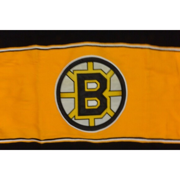 Boston Bruins NHL Black Gold Fleece Throw Blanket Poncho Shawl Pullover - Picture 2 of 5